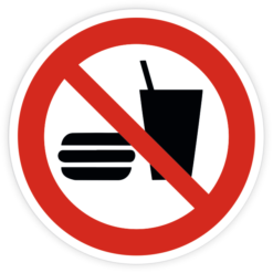 „Essen & Trinken verboten“-Aufkleber