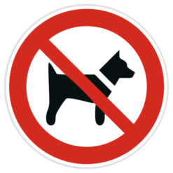 „Hunde verboten“-Aufkleber
